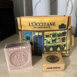 L'OCCITANE Make Up/Accessory Pouch with Soaps Set